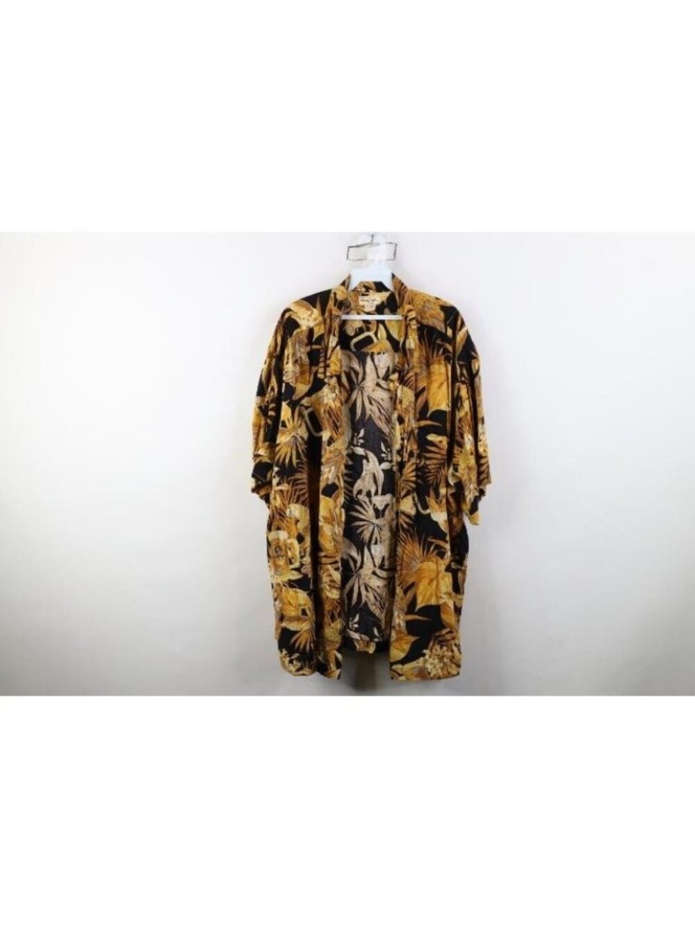 AS IS Vintage Panama Jack Mens 3XL Rayon Gabardine Beer Flower Hawaiian Shirt